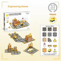 Magnetic Road Blocks – Creatief & Leerzaam – Magnetische Wegen Bouwset Techniek (33 onderdelen) | Educatief Speelgoed