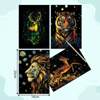 GlowArt – Glow in the dark – Kraskaarten Set Dier A | Educatief Speelgoed