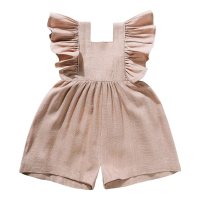 Mini Fashion™   Zomers & Schattig   Kinder Jumpsuit Meisjes Lichtbruin / 80 (9 12 maanden) | Educatief Speelgoed