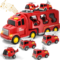 Magische Auto Stad   Vrachtenwagen voertuig met Licht en Muziek Rood | Educatief Speelgoed
