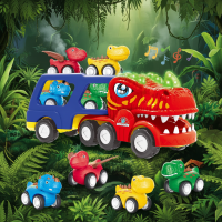 DinoDrive – Creatief & Avontuurlijk – 5 in 1 Vrachtwagen Speelset Dinosaurusvrachtwagen | Educatief Speelgoed