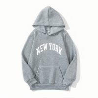 MiniUrban – Gezellig & Stijlvol – Trui met capuchon en Los Angeles/New York print Grijs   New York / 110 (4–5 jaar) | Educatief Speelgoed