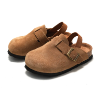 LittleWalk – Comfortabel & Trendy – Suède Clogs Sandalen Bruin / 22 (1.5–2 Jaar) | Educatief Speelgoed
