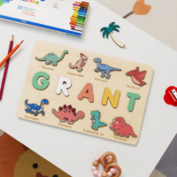 Woods™   Geef een blijvende herinnering!   Gepersonaliseerde puzzel Dinosaurus | Educatief Speelgoed