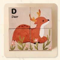 WoodMind – Creatief & Leerzaam – 6 in 1 Montessori Dieren Houten Puzzel Bosdieren | Educatief Speelgoed