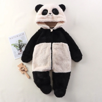 CozyBear – Zacht & Warm – Baby Onesie met Dieren Capuchon Panda / 59 (0–3 maanden) | Educatief Speelgoed
