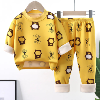Mini Fashion™   Kinder Cartoon Fleece Pyjama Geel   Bosdieren / Maat 130 (6 7 jaar) | Educatief Speelgoed