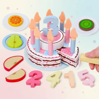 Wooden Cake Cutting Toy – Creatief & Rollenspel – Houten Verjaardagstaart Taart Chocolade aardbei | Educatief Speelgoed