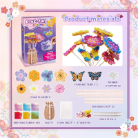 DIY Flower Poke Art – Creatief & Leerzaam – Bloemen Knutsel Set Bloem en vlinder (incl. Vaas) | Educatief Speelgoed