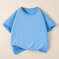 SimpleWear – Casual & Zacht – Relax Fit T shirt met Ronde Hals Lichtblauw / 130 (7–8 jaar) | Educatief Speelgoed