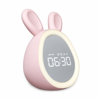 BunnyGlow – Schattig & Praktisch – Digitale Kinderwekker met Nachtlampje Roze | Educatief Speelgoed