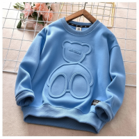LittleCloud – Comfortabel & Knus – Sweater met 3D Berenmotief Blauw / 140 (7–8 jaar) | Educatief Speelgoed