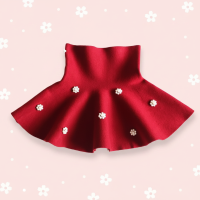 Girls Knitted Skirt – Comfort & Stijl – Kinder Rok Wijnrood / Parelbloesem / 110 (2–3 jaar) | Educatief Speelgoed