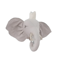 PlayNest – Zacht & Educatief – Pluche Dierenwanddecoratie Grijze Olifant | Educatief Speelgoed