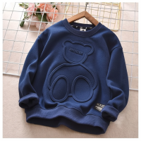 LittleCloud – Comfortabel & Knus – Sweater met 3D Berenmotief Marineblauw / 140 (7–8 jaar) | Educatief Speelgoed