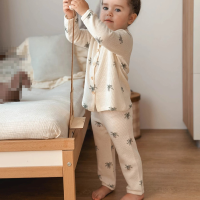 Mini Fashion™   Luchtig Katoen   Kinder Pyjama Beige   Wesp / 100 (3 jaar) | Educatief Speelgoed