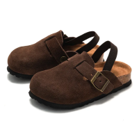 LittleWalk – Comfortabel & Trendy – Suède Clogs Sandalen Koffie / 22 (1.5–2 Jaar) | Educatief Speelgoed