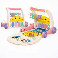Step & Play – Interactief & Veilig – 3 in 1 Walker & Baby Gym Schattige eend   Roze | Educatief Speelgoed