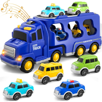 Magische Auto Stad   Vrachtenwagen voertuig met Licht en Muziek Blauw | Educatief Speelgoed