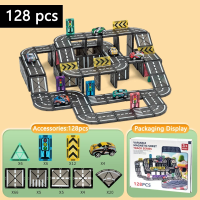 MagnetoTrack – Creatief & Speels – Magnetische tegels Autoset In de hoogte (L)   128 stuks | Educatief Speelgoed
