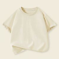 SimpleWear – Casual & Zacht – Relax Fit T shirt met Ronde Hals Abrikoos / 130 (7–8 jaar) | Educatief Speelgoed