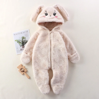 CozyBear – Zacht & Warm – Baby Onesie met Dieren Capuchon Konijn / 59 (0–3 maanden) | Educatief Speelgoed