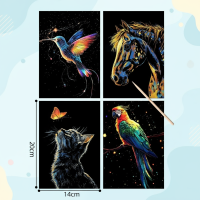 GlowArt – Glow in the dark – Kraskaarten Set Dier B | Educatief Speelgoed