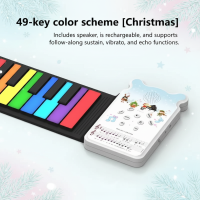 Roll up Piano Keyboard – Creatief & Leerzaam – Opvouwbare Piano Wit (Kerst Editie) | Educatief Speelgoed