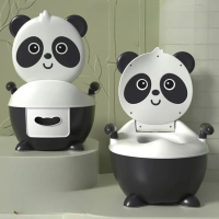 Panda Potty™   Handig voor vakantie   Kinder toilet Zwart/Wit / Harde bril | Educatief Speelgoed