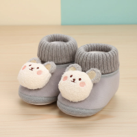 CuddleSteps – Warm en antislip – Dieren Baby Sloffen Grijs / Beer / 14 (9–12 Maanden) | Educatief Speelgoed
