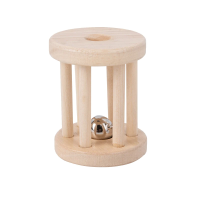 Music Rattle™ – Vrolijke Rolkooi – Houten Rammel Speelgoed Zilveren Bal (kort) | Educatief Speelgoed