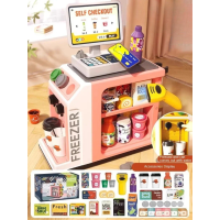 Supermarket Set™   Winkelplezier voor Thuis   Speelgoed Kassa Roze | Educatief Speelgoed