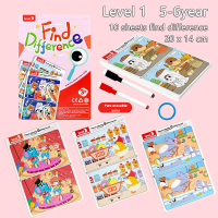 Spot the Difference Game – Concentratie & Leren – Kaartspel Rood   10 vellen (5 6 jaar) | Educatief Speelgoed
