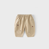 LittlePatch – Zacht & Comfortabel – Kinderbroek met Geborduurde Details Kaki / 120 (4–5 jaar) | Educatief Speelgoed