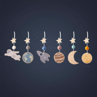 Wooden Baby Rattle Toy – Sensorisch & Veilig – Baby Gym Astronaut | Educatief Speelgoed