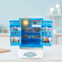 Pretend Play Kitchen Set – Creatief & Rollenspel – Keuken Speelgoed Koelkast / Blauw | Educatief Speelgoed