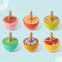 ColorSpin – Houten & Speels – Houten Fidget Tol Fruit (gekleurd) | Educatief Speelgoed