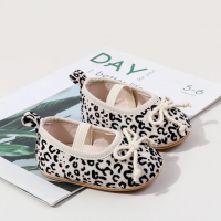 TinyStyle – Schattig & Elegant – Baby Meisjes Schoentjes met Luipaardprint Wit / 18 (12–18 maanden) | Educatief Speelgoed
