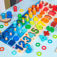 Woods™ | Ontwikkel de vaardigheden   Montessori houten speelbord Gekleurd | Educatief Speelgoed