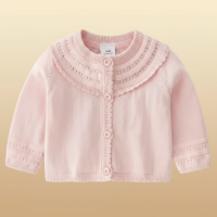 CozyCub – Comfortabel & Modieus – Gebreide Kinder Cardigan Sweater Lichtroze / 66 (0 3 maanden) | Educatief Speelgoed