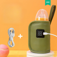 Nurtura – Warm & Onderweg – Draagbare Babyflessenwarmer PU leer   Groen | Educatief Speelgoed