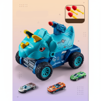 TurboRex – Avontuurlijk & Interactief – Dinosaurus Speelgoedauto Blauw   6 Auto / 3 auto's | Educatief Speelgoed