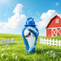 BubblePals – Vrolijk & Speels – Anti morsen Mini Bellenblaas met Dierendesign Blauwe hHai | Educatief Speelgoed
