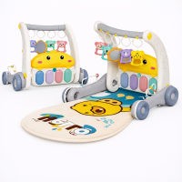 Step & Play – Interactief & Veilig – 3 in 1 Walker & Baby Gym Schattige eend   Grijs | Educatief Speelgoed