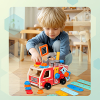 BuildRescue – Educatief & Creatief – Houten Brandweerwagen | Educatief Speelgoed