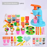 PlayDough Fun – Speels & Creatief – DIY Klei Speelset IJsmachine   12 kleuren   32 stuks | Educatief Speelgoed