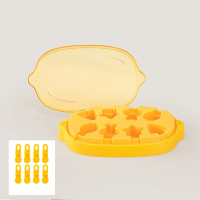 LollyFun – Creatief & Praktisch – Siliconen IJsjesvorm met Bewaardoos Geel / Zonder Opbergdoos / 8 Vormen | Educatief Speelgoed