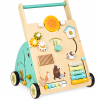 WoodenSteps – Natuurlijk & Educatief – Houten Baby Loopwagen met Speelpanelen | Educatief Speelgoed