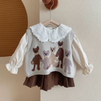 PrettyLayers – Lief & Stijlvol – Meisjes 3 Delige Set met Rok, Blouse en Gebreid Vest 110 (4–5 jaar) | Educatief Speelgoed