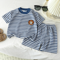Kids Stripe Outfit – Trendy & Comfort – Zomer Kinder Outfit Blauw / 90 (6–12 maanden) | Educatief Speelgoed
